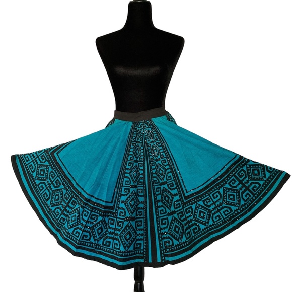 No Brand Dresses & Skirts - Vintage - 50"s Sequin Mexican Circle Skirt - Handmade/Hand Silk-Screened - Small